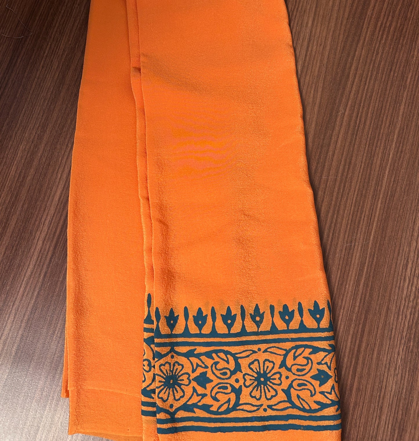 Seagreen and yellow Georgette Saree
