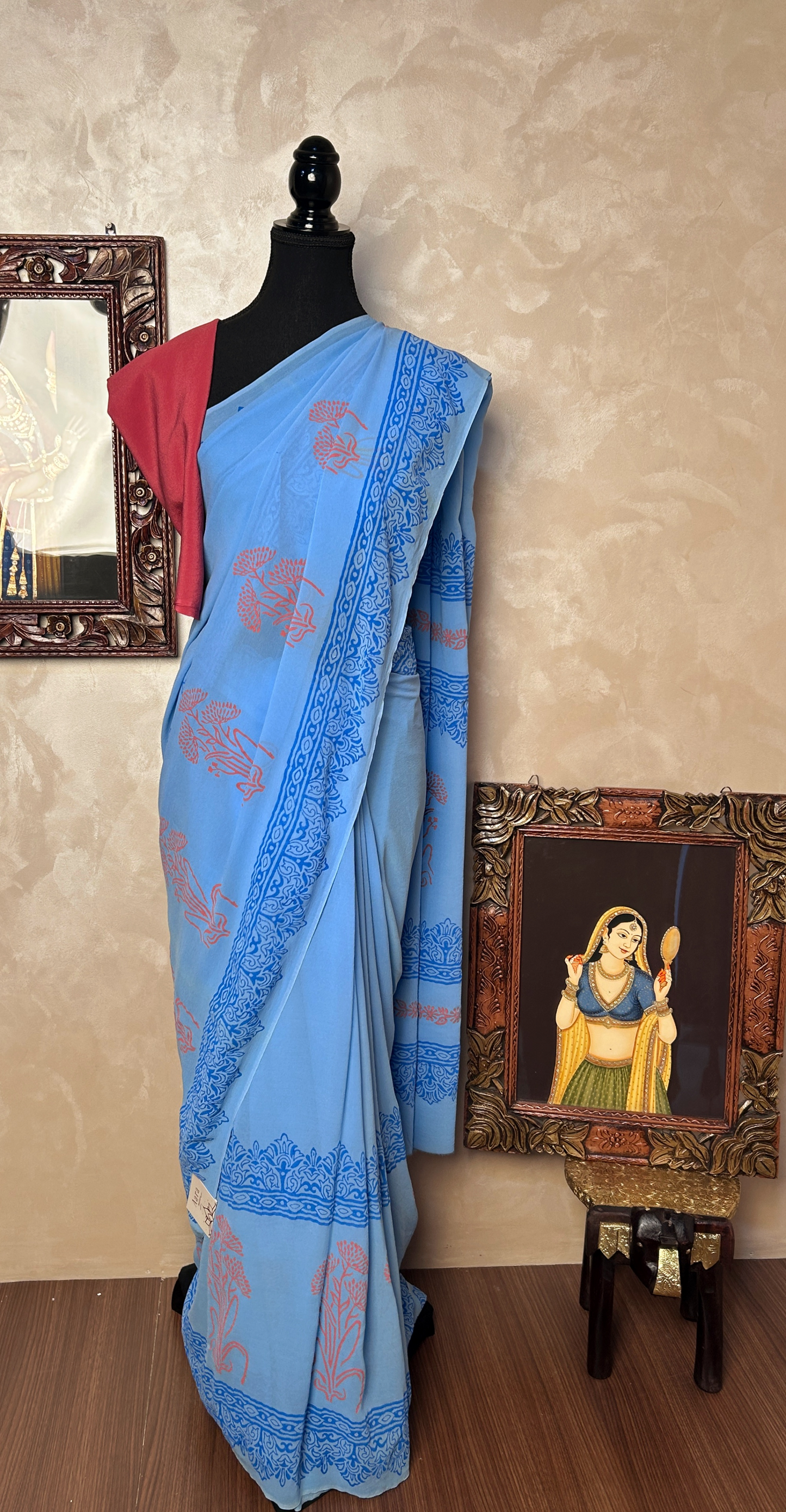 Blue Georgette Saree