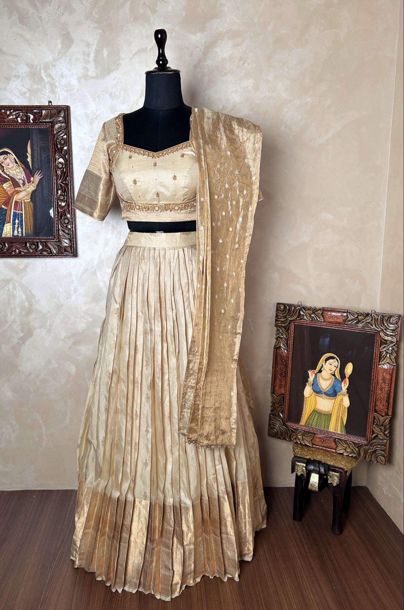 Kanjivaram silk lehenga voni set