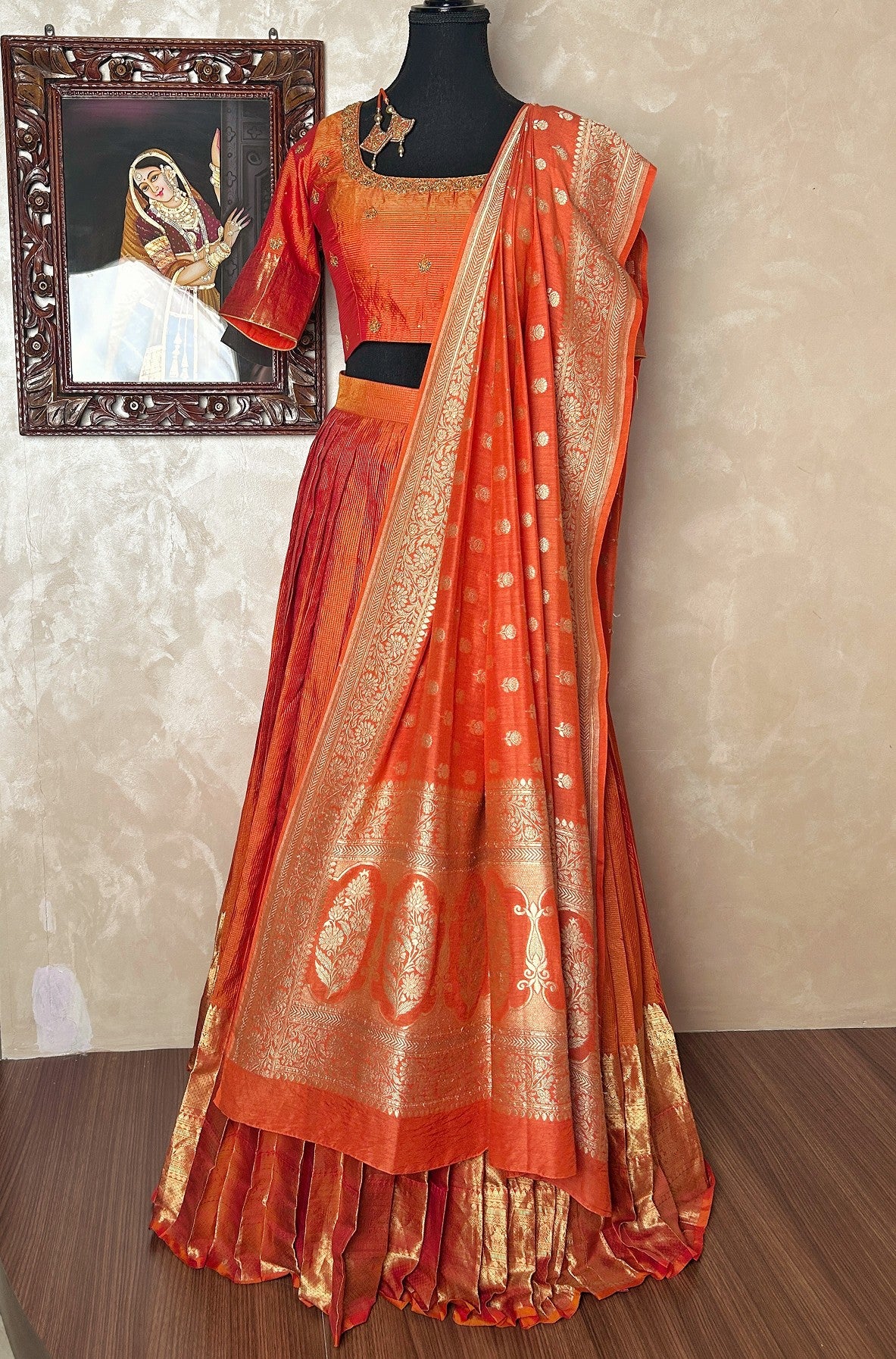 Kanjivaram silk lehenga voni set