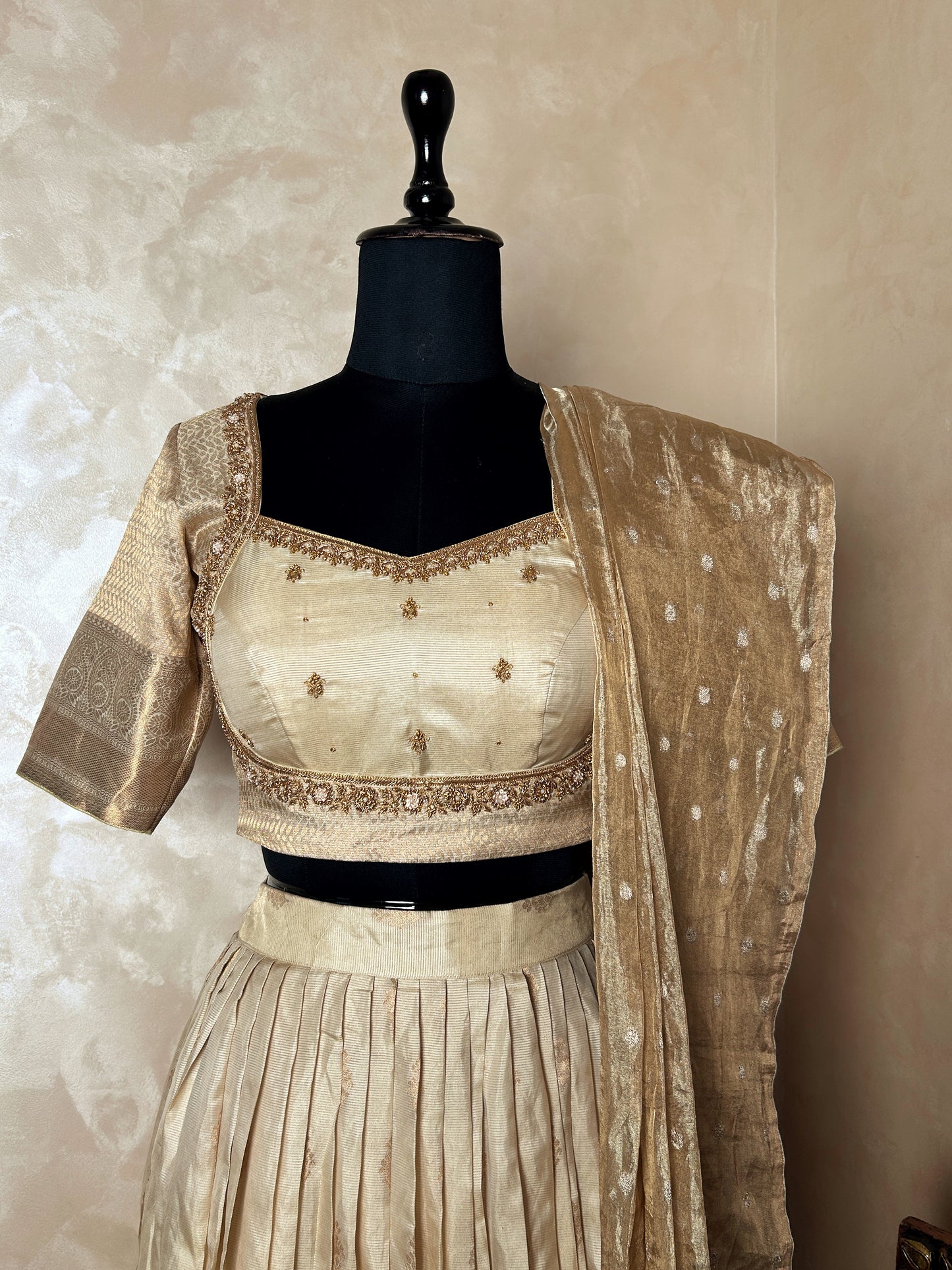 Kanjivaram silk lehenga voni set