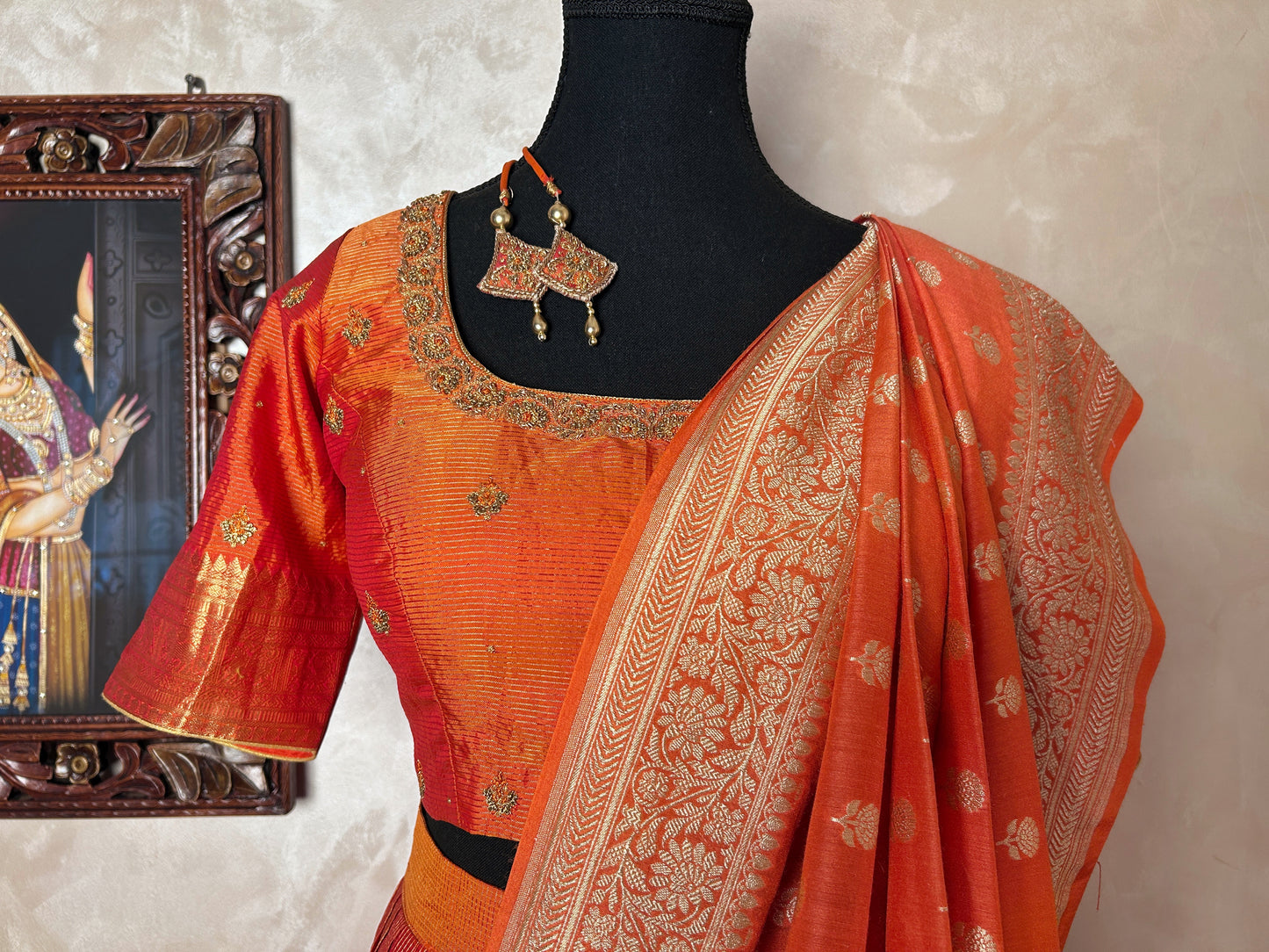 Kanjivaram silk lehenga voni set