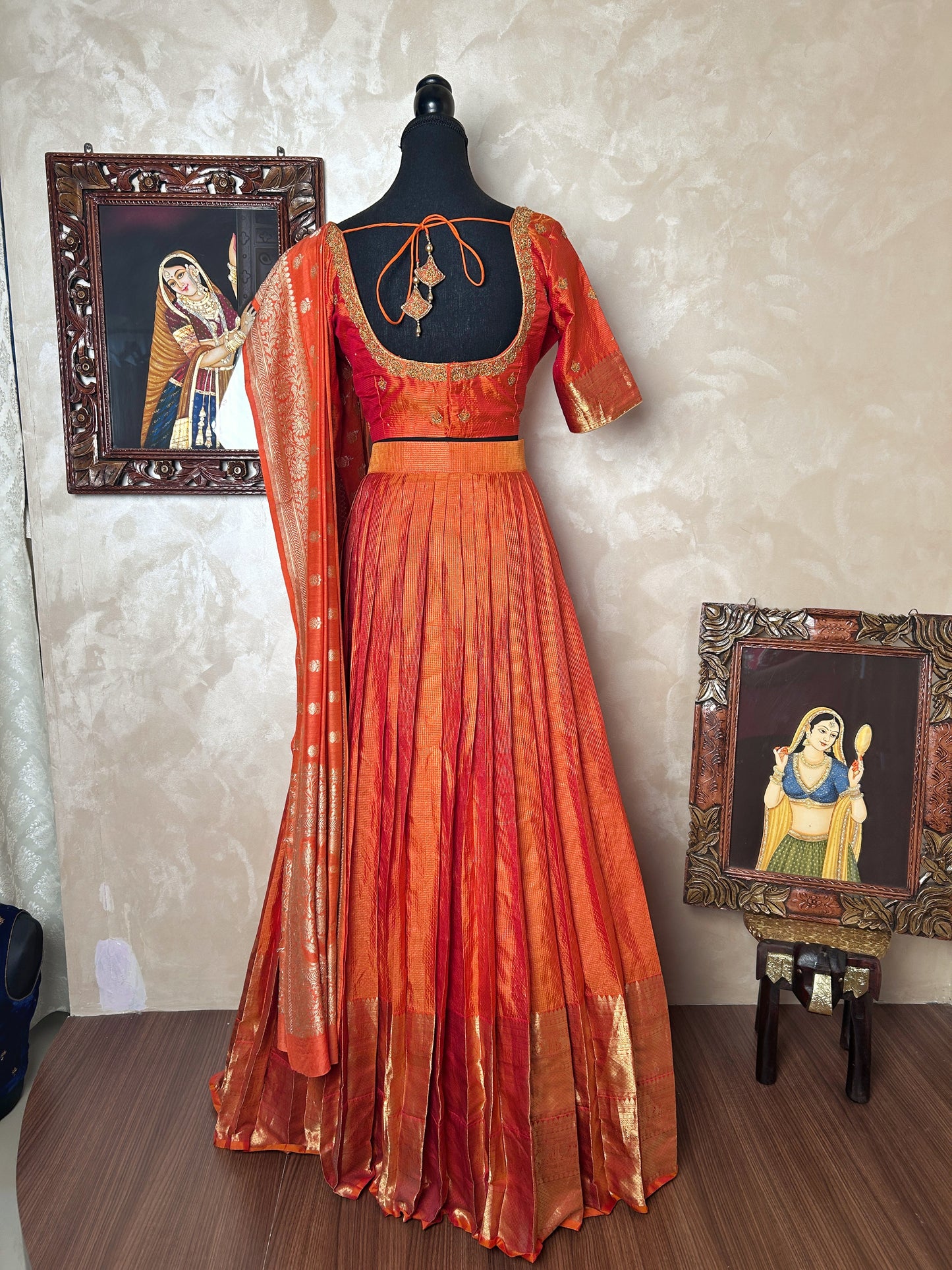 Kanjivaram silk lehenga voni set