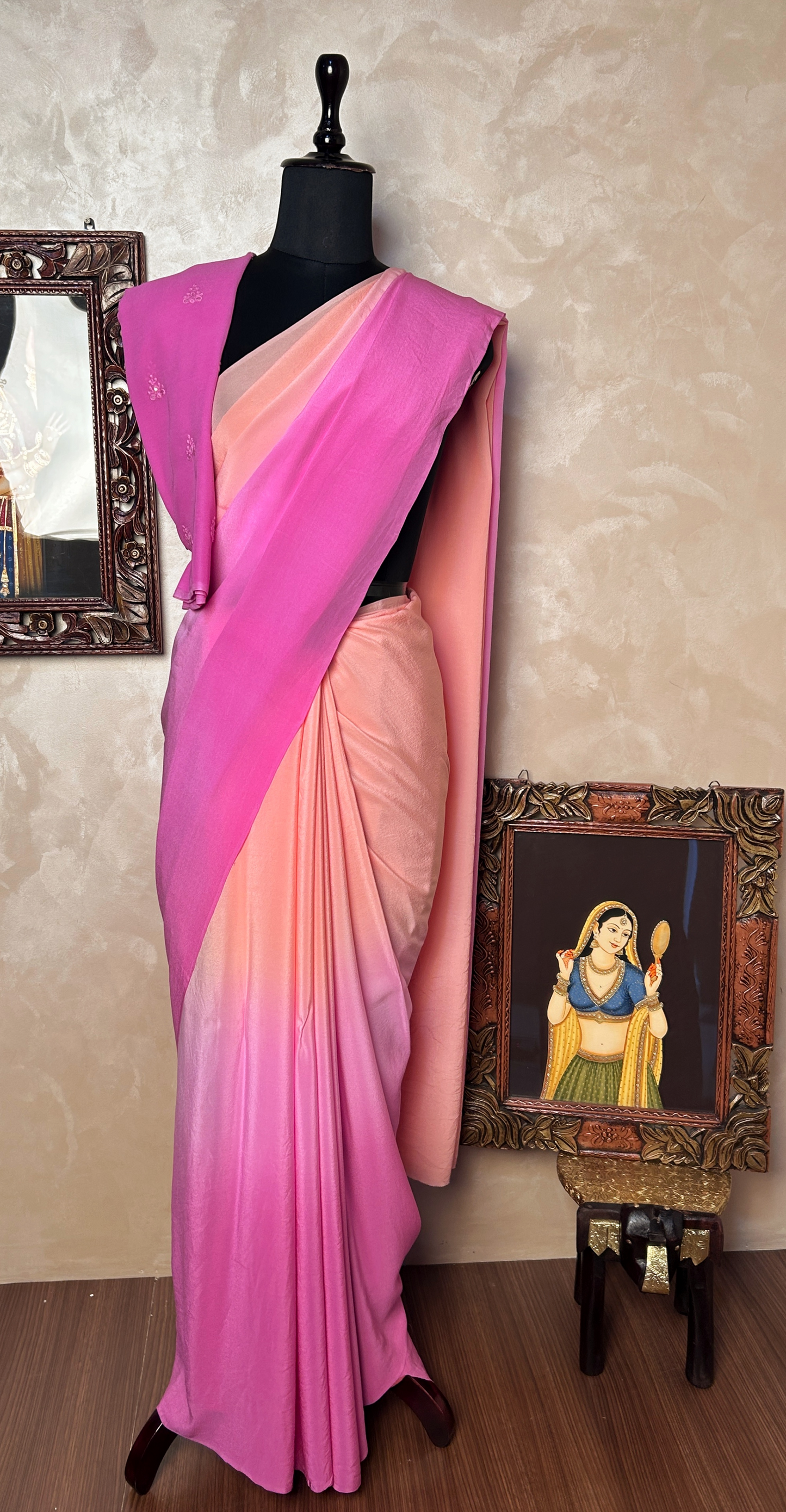 Ombre Crepe Saree