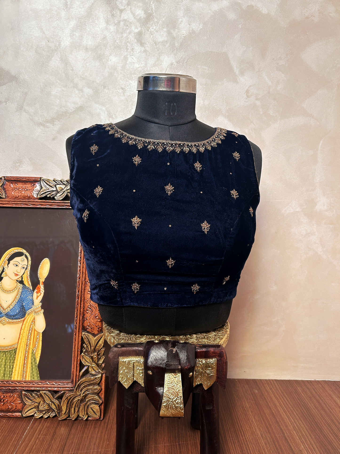 Sleeveless Velvet Blouse